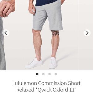 Lululemon Commission Short Relaxed Qwick Oxford 11” Men’s Size 32 Gray Casual